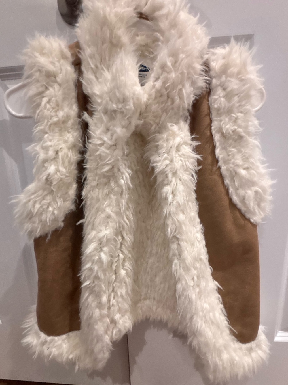 Old Navy Cream Faux Fur /Sued Vest - SO CUTE! New!